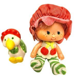 Vintage Strawberry Shortcake Cherry Cuddler & Gooseberry Dolls 1979 Collectible